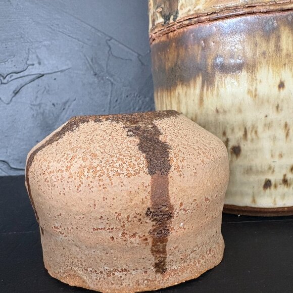 Vintage Brown Signed Studio Pottery Mini Vase - Picture 2 of 6